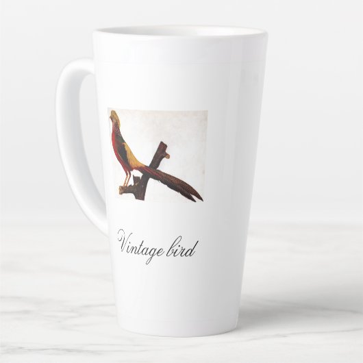 Cute Red Helderkleurig vogel en vuil Latte Mok (Linkerhoek)