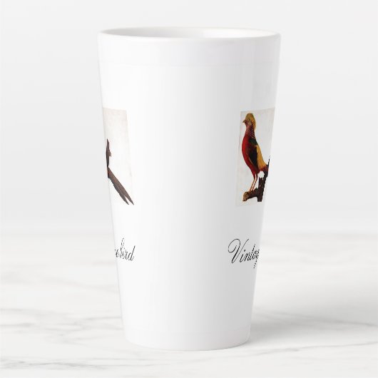  Cute Red Helderkleurig vogel en vuil Latte Mok (Voorkant)