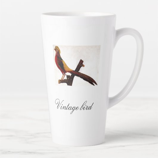  Cute Red Helderkleurig vogel en vuil Latte Mok (Rechts)