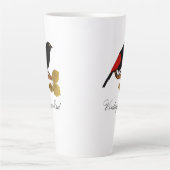  Cute Red Helderkleurig vogel en vuil Latte Mok (Voorkant)