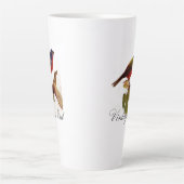  Cute Red Helderkleurig vogel en vuil Latte Mok (Voorkant)