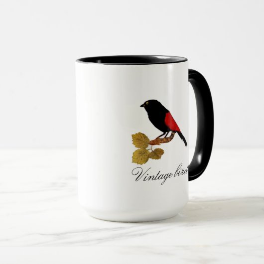  Cute Red Helderkleurig vogel en vuil Mok (Voorkant rechts)