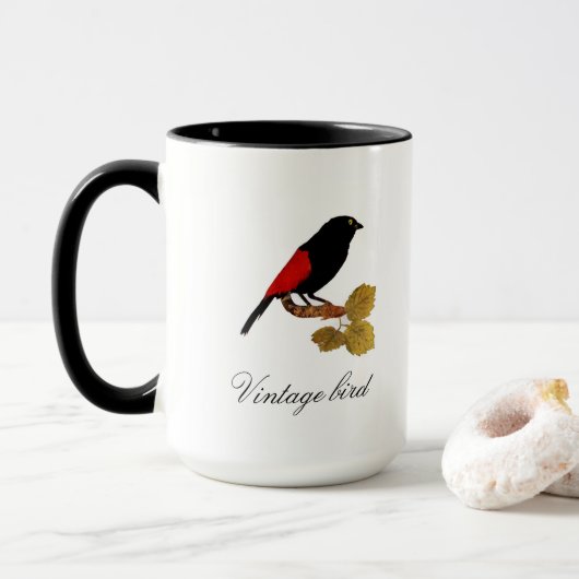  Cute Red Helderkleurig vogel en vuil Mok (Met donut)