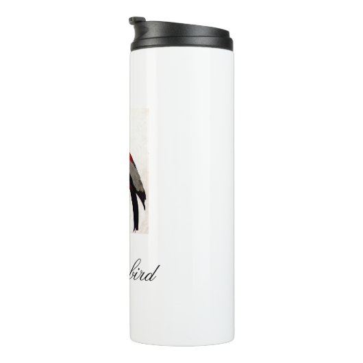 Cute Red Helderkleurig vogel en vuil Thermosbeker (Geroteerd rechts)