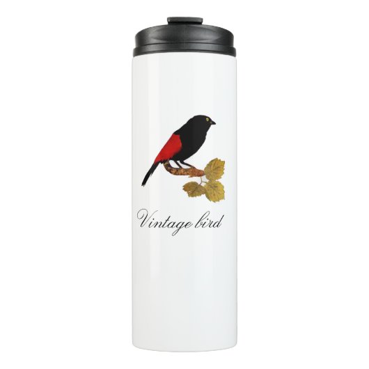 Cute Red Helderkleurig vogel en vuil Thermosbeker (Voorkant)