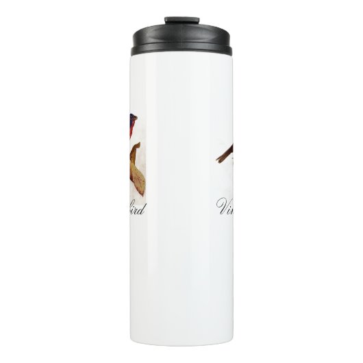 Cute Red Helderkleurig vogel en vuil Thermosbeker (Voorkant)