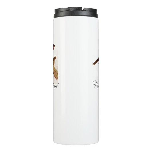 Cute Red Helderkleurig vogel en vuil Thermosbeker (Achterkant)