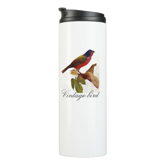 Cute Red Helderkleurig vogel en vuil Thermosbeker (Geroteerd rechts)