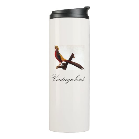 Cute Red Helderkleurig vogel en vuil Thermosbeker (Gedraaid links)