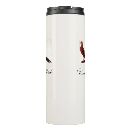 Cute Red Helderkleurig vogel en vuil Thermosbeker (Achterkant)