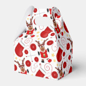 Cute Red Holiday Christmas Reindeer Bedankdoosjes (Achterkant)