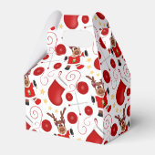 Cute Red Holiday Christmas Reindeer Bedankdoosjes (Voorkant Zijde)
