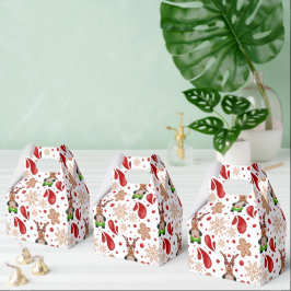 Cute Red Holiday Christmas Reindeer Bedankdoosjes