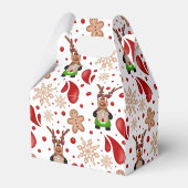 Cute Red Holiday Christmas Reindeer Bedankdoosjes (Achterkant)