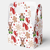 Cute Red Holiday Christmas Reindeer Bedankdoosjes (Geopend)