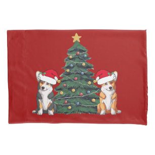 Cute Red Holiday Corgi Kussensloop