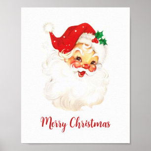 Cute Red Holiday  kerstman Poster