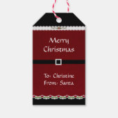 Cute Red Holiday Santa Suit Merry Christmas Cadeaulabel (Voorkant)