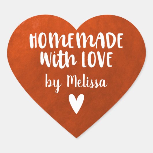 Cute Red Homemade with Love Hart Sticker (Voorkant)
