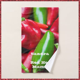 Cute Red Hot Mama Bad Handdoek