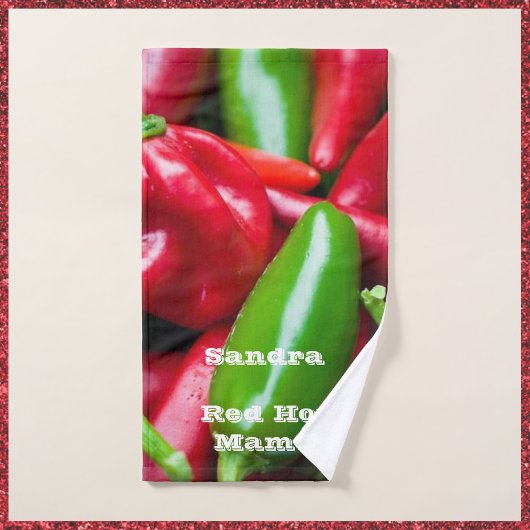 Cute Red Hot Mama Bad Handdoek