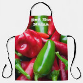 Cute Red Hot Mama met Peppers Adult Schort (Voorkant)