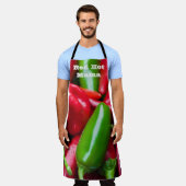 Cute Red Hot Mama met Peppers Adult Schort (Gedragen)