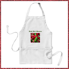 Cute Red Hot Mama met Peppers Standaard Schort