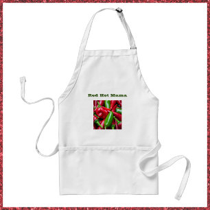 Cute Red Hot Mama met Peppers Standaard Schort