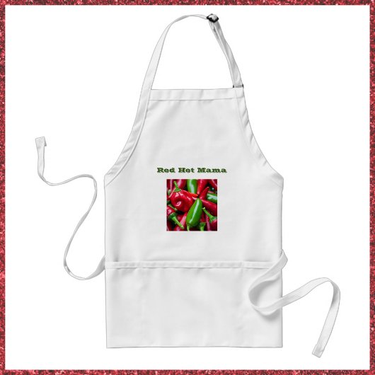Cute Red Hot Mama met Peppers Standaard Schort