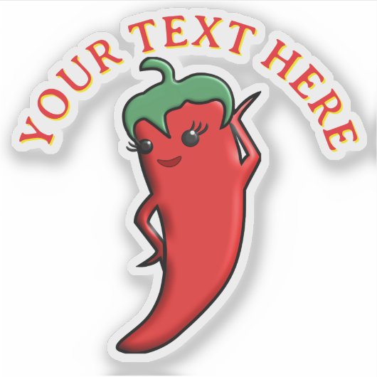 Cute Red Hot Pepper Kawaii Custom Sticker (Voorkant)