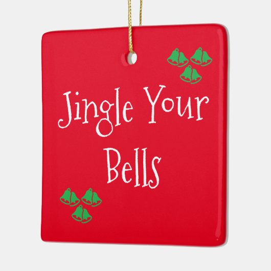 Cute Red Jingle Bells Keramisch Ornament (Links)