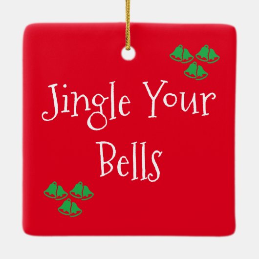 Cute Red Jingle Bells Keramisch Ornament (Achterkant)