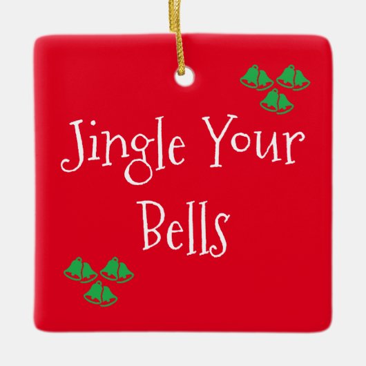 Cute Red Jingle Bells Keramisch Ornament (Voorkant)