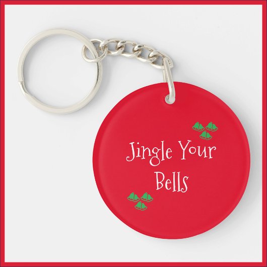 Cute Red Jingle Bells Sleutelhanger