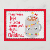 Cute Red Kawaii Hot Cocaca-kerstCartoon Briefkaart (Voorkant)