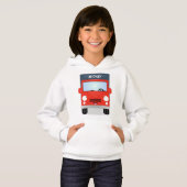 Cute red kawaii truck cartoon afbeelding (Voorkant volledig)