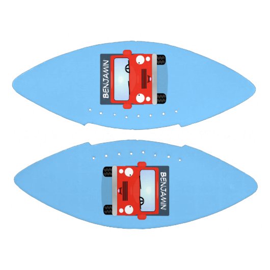 Cute red kawaii truck cartoon afbeelding american football (Panelen)