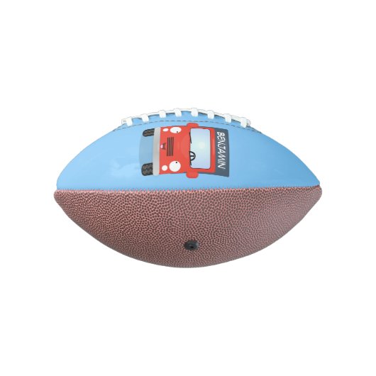 Cute red kawaii truck cartoon afbeelding american football (Gedraaid 270)