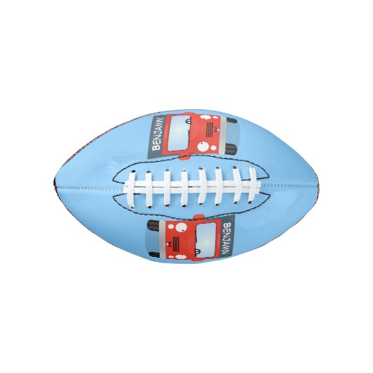 Cute red kawaii truck cartoon afbeelding american football (Voorkant)