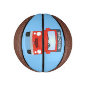 Cute red kawaii truck cartoon afbeelding basketbal (Verticaal)