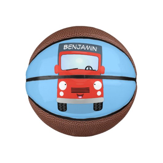 Cute red kawaii truck cartoon afbeelding basketbal (Voorkant)