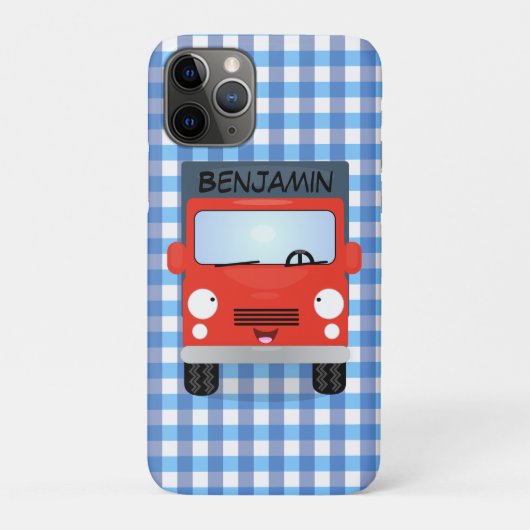 Cute red kawaii truck cartoon afbeelding Case-Mate iPhone case (Achterkant)