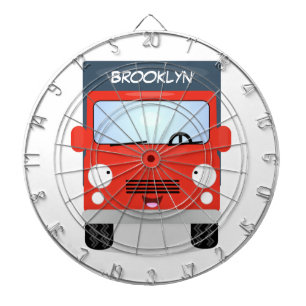 Cute red kawaii truck cartoon afbeelding dartbord