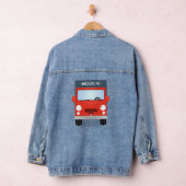 Cute red kawaii truck cartoon afbeelding denim jacket (Hangar)