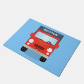 Cute red kawaii truck cartoon afbeelding deurmat (Schuin)