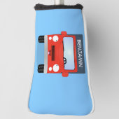 Cute red kawaii truck cartoon afbeelding golfheadcover (Draai 90)