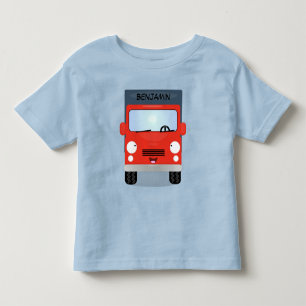 Cute red kawaii truck cartoon afbeelding kinder shirts