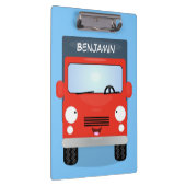 Cute red kawaii truck cartoon afbeelding klembord (Rechts)