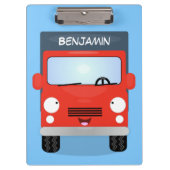 Cute red kawaii truck cartoon afbeelding klembord (Voorkant)